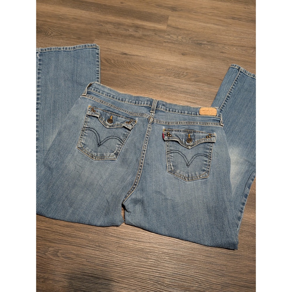 Levis 515 Bootcut Jean 16 S/C Blue Medium Wash Stretch Flap Pocket Denim